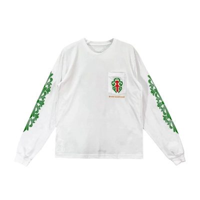 EM Sneakers Chrome Hearts LA Exclusive Dagger Logo Long Sleeve White Tshirt  01