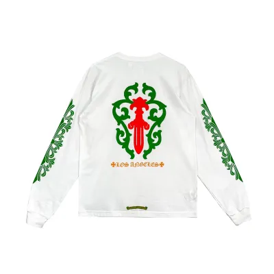 EM Sneakers Chrome Hearts LA Exclusive Dagger Logo Long Sleeve White Tshirt  02