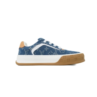 EM Sneakers Louis Vuitton LV Tilted Sneaker Denim Print 02
