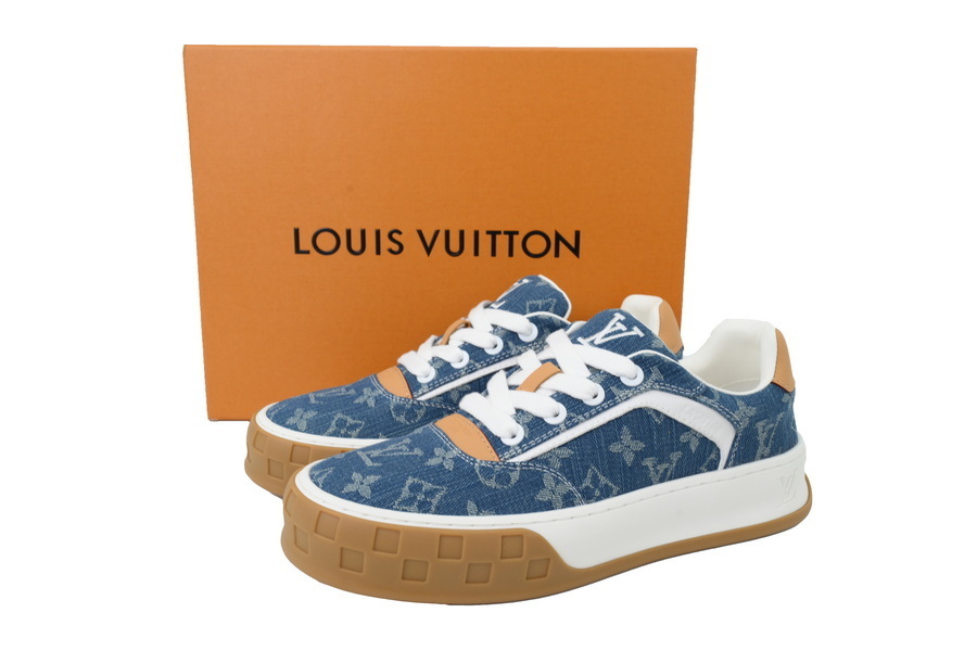 EM Sneakers Louis Vuitton LV Tilted Sneaker Denim Print