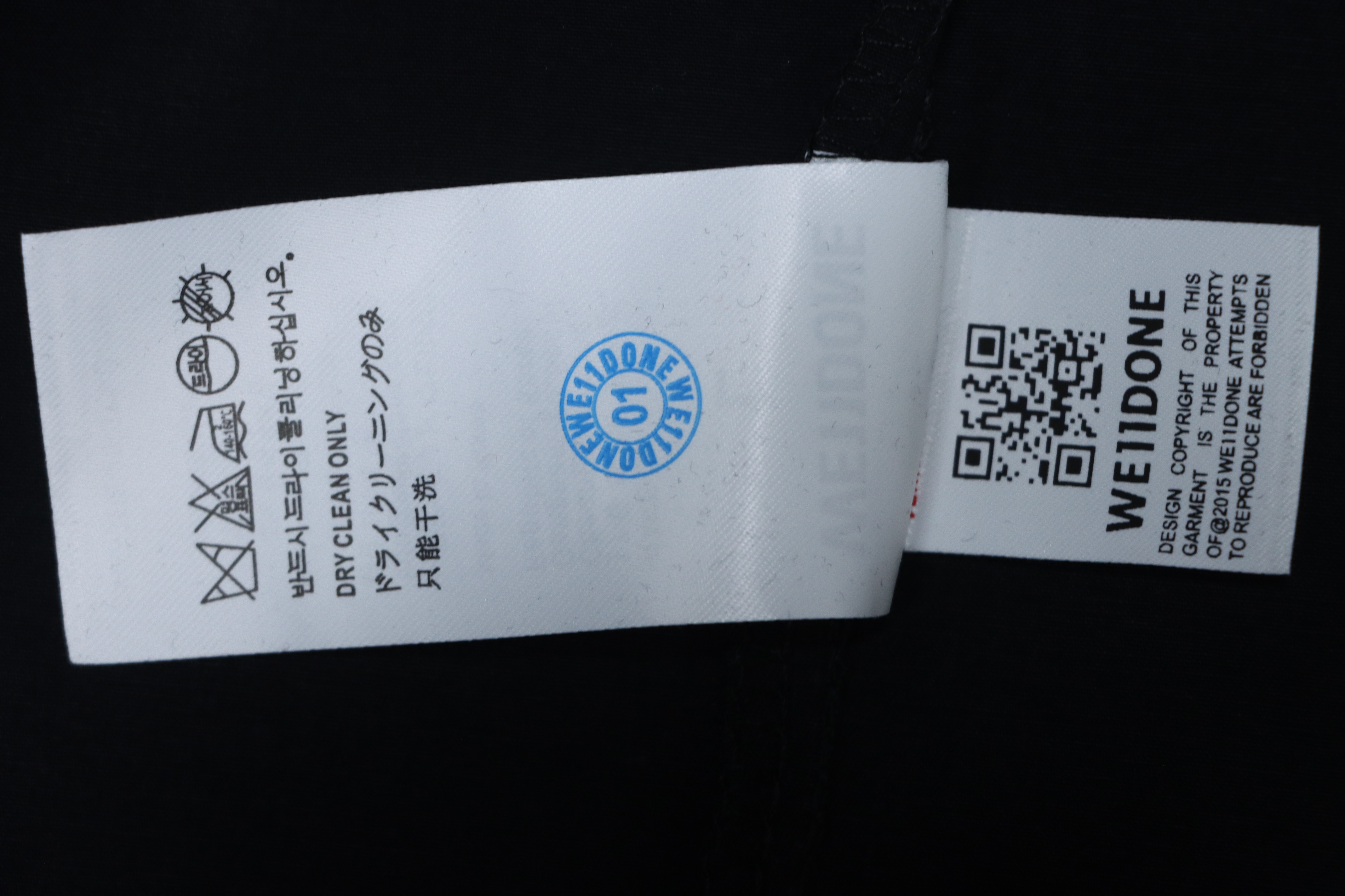 EM Sneakers WE11DONE 24SS Autumn New Style Simple Logo Embroidered Collar Long Sleeve Shirt Black