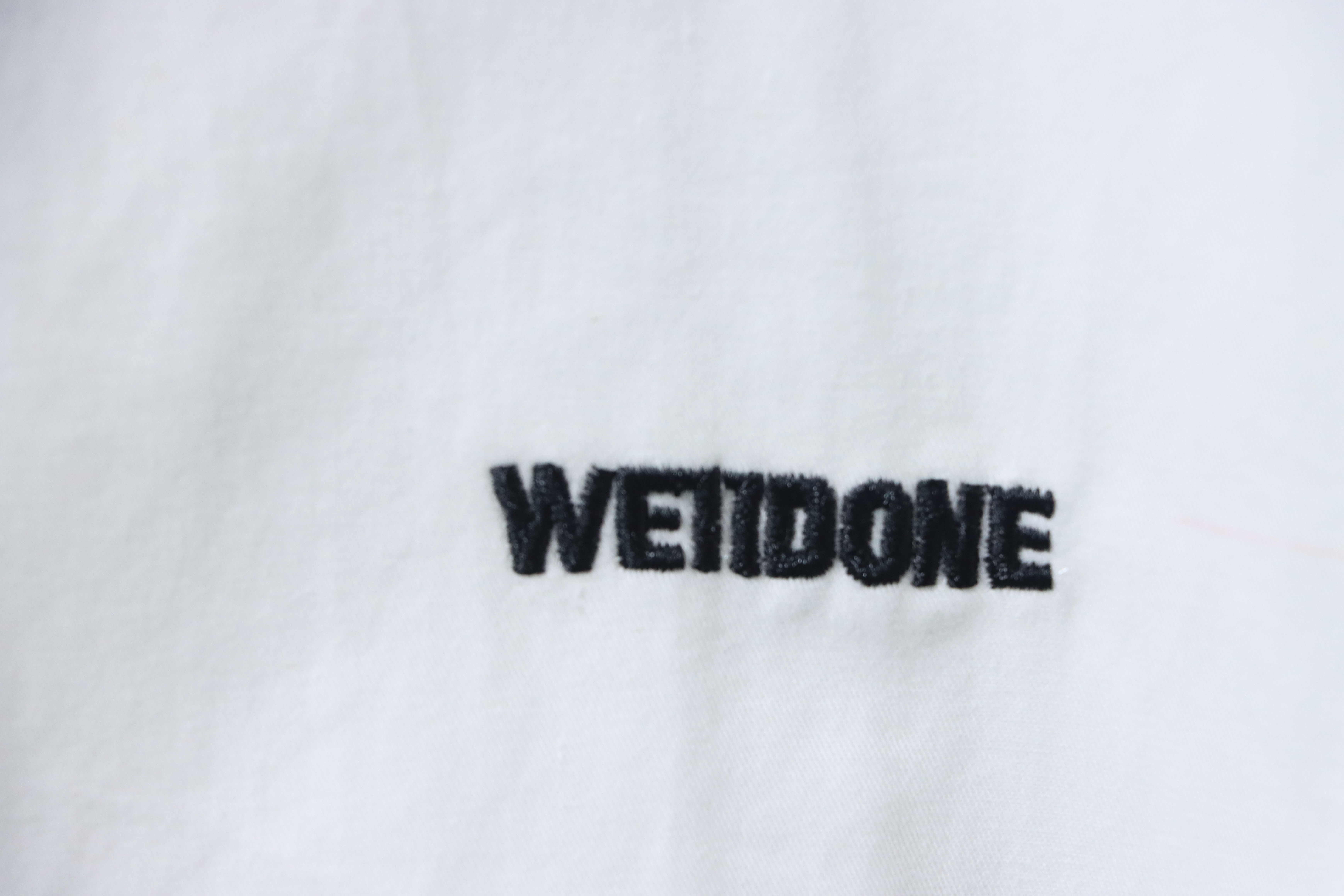 EM Sneakers WE11DONE 24SS Autumn New Style Simple Logo Embroidered Collar Long Sleeve Shirt White