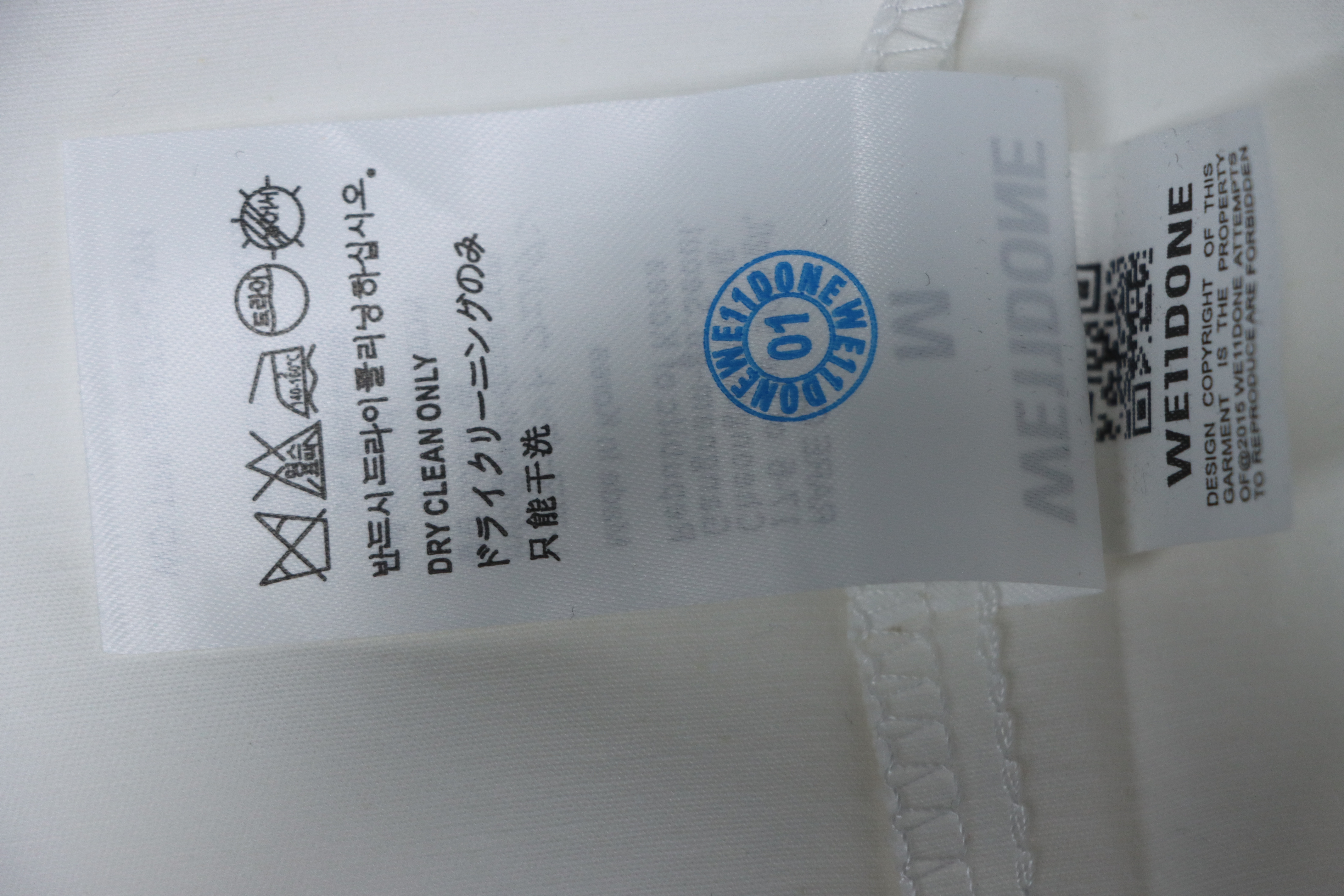 EM Sneakers WE11DONE 24SS Autumn New Style Simple Logo Embroidered Collar Long Sleeve Shirt White