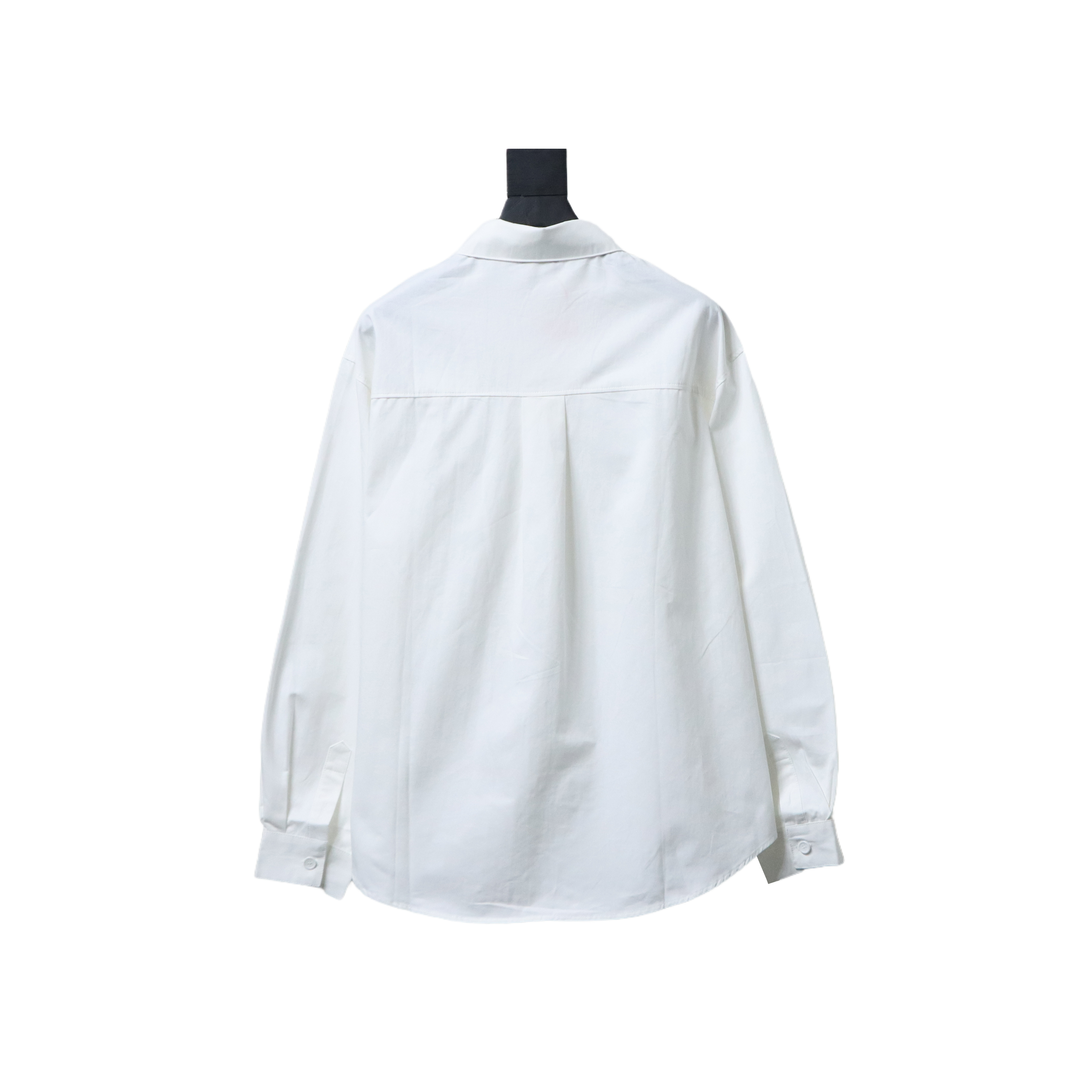 EM Sneakers WE11DONE 24SS Autumn New Style Simple Logo Embroidered Collar Long Sleeve Shirt White