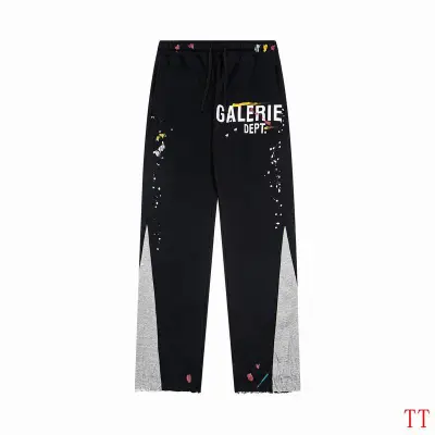 EM Sneakers Gallery Dept. Painted Flare Sweatpant Black and Gray Color-blocked 01