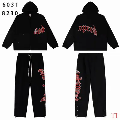 EM Sneakers Godspeed OG Logo Hoodie & Sweatpant Set Black Red 01