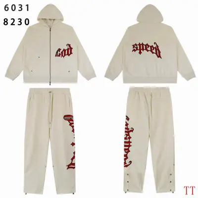 EM Sneakers Godspeed OG Logo Hoodie & Sweatpant Set Cream Red 01