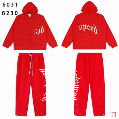 EM Sneakers Godspeed OG Logo Hoodie & Sweatpant Set Red White 01