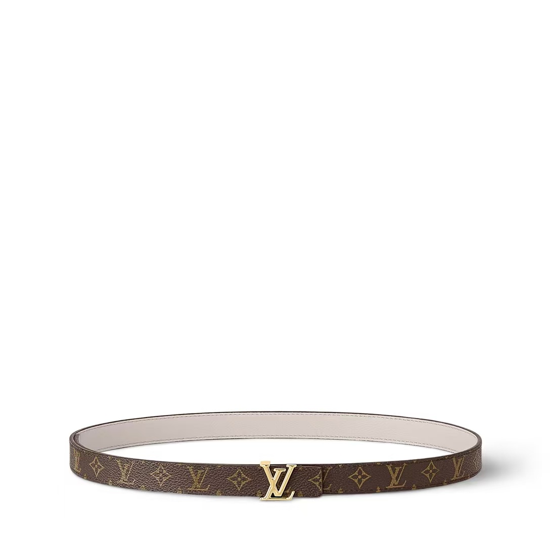 EM Sneakers Louis Vuitton LV Iconic 20mm Reversible Belt Monogram Canvas Recto Side Grey Rose