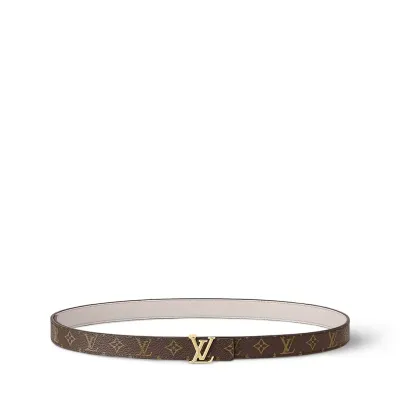 EM Sneakers Louis Vuitton LV Iconic 20mm Reversible Belt Monogram Canvas Recto Side Grey Rose 01