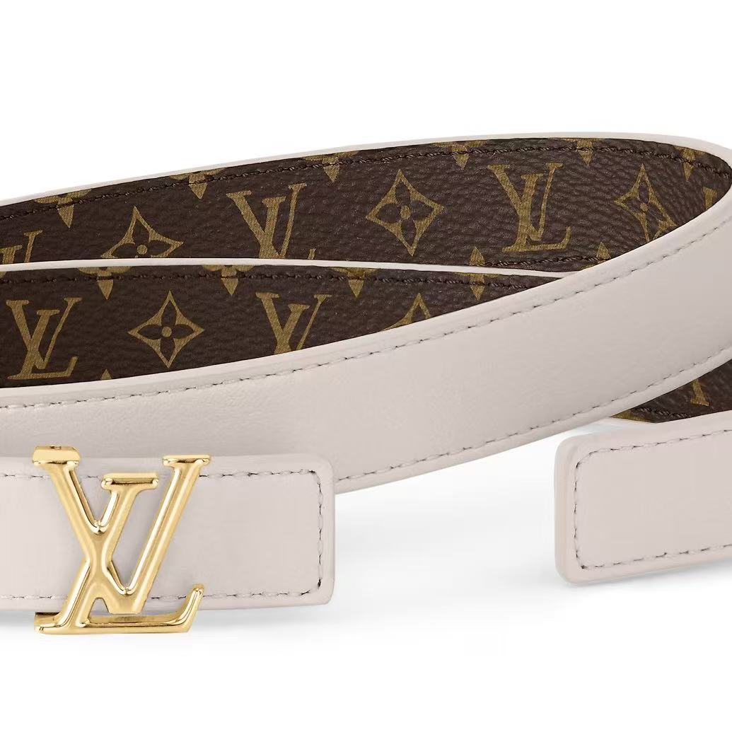 EM Sneakers Louis Vuitton LV Iconic 20mm Reversible Belt Monogram Canvas Recto Side Grey Rose