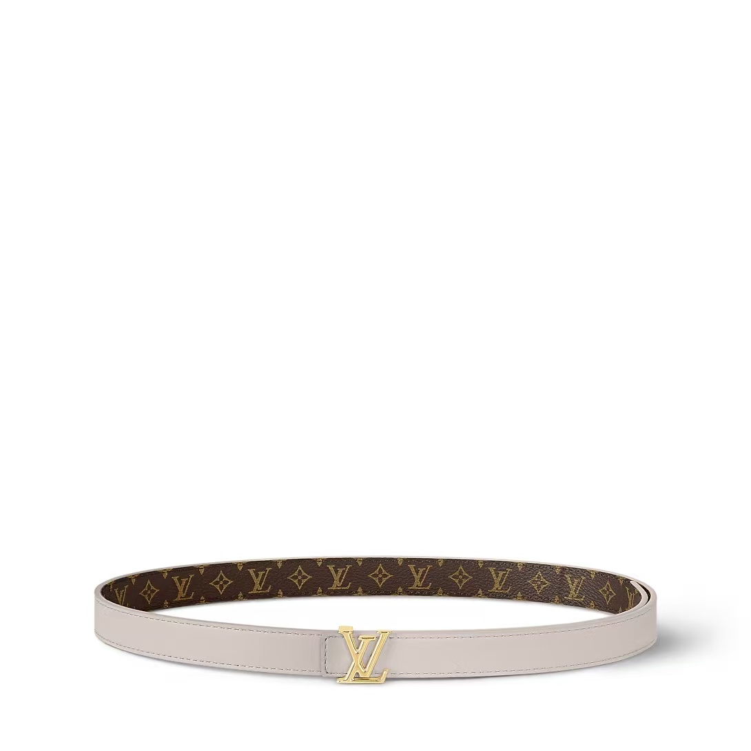 EM Sneakers Louis Vuitton LV Iconic 20mm Reversible Belt Monogram Canvas Recto Side Grey Rose