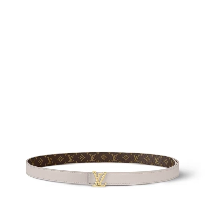 EM Sneakers Louis Vuitton LV Iconic 20mm Reversible Belt Monogram Canvas Recto Side Grey Rose 02