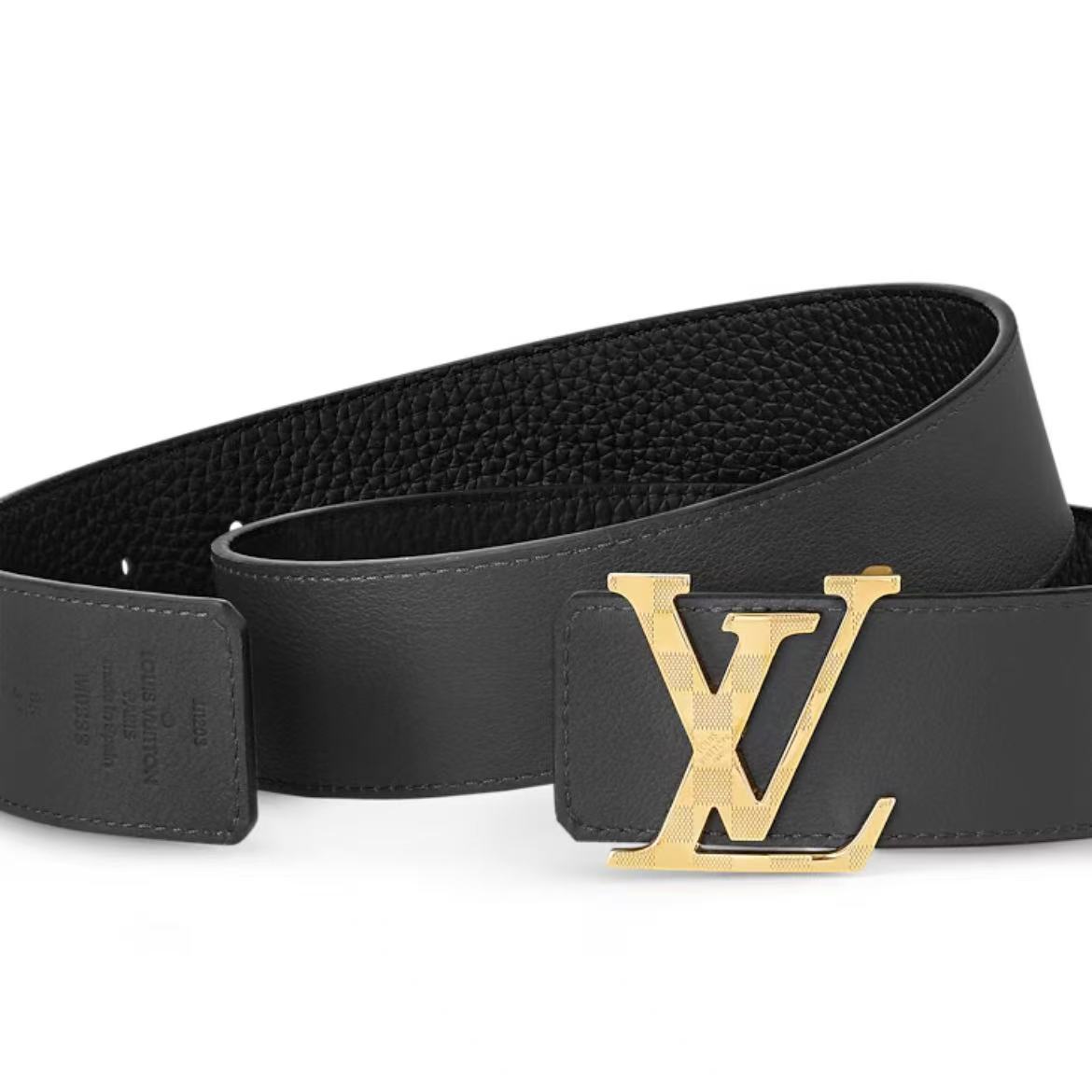 EM Sneakers Louis Vuitton Damier LV 40mm Reversible Belt Gray/Black Gold-color LV Initials Buckle