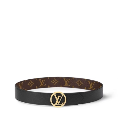 EM Sneakers Louis Vuitton LV Circle 35mm Reversible Belt Gold-color Hardware 02