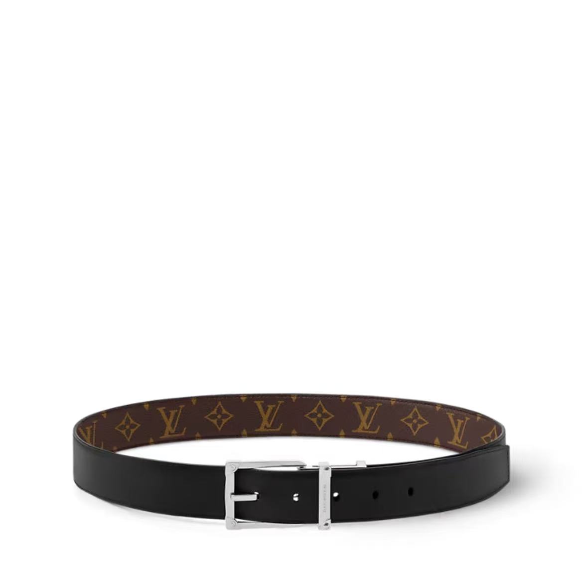 EM Sneakers Louis Vuitton LV Corner Pin 35mm Reversible Belt Brown Aged Palladium-toned Pin Buckle