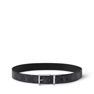 EM Sneakers Louis Vuitton LV Corner Pin 35mm Reversible Belt Eclipse Aged Palladium-toned Pin Buckle 01