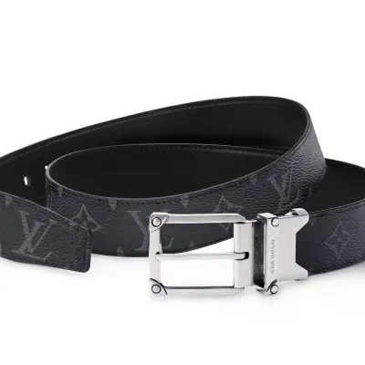 EM Sneakers Louis Vuitton LV Corner Pin 35mm Reversible Belt Eclipse Aged Palladium-toned Pin Buckle 02