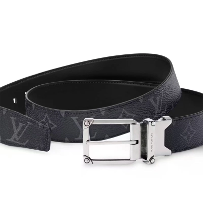 EM Sneakers Louis Vuitton LV Corner Pin 35mm Reversible Belt Eclipse Aged Palladium-toned Pin Buckle 02