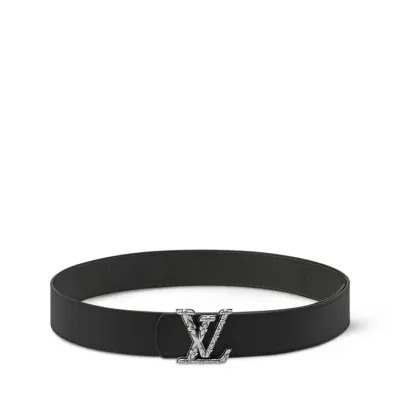 EM Sneakers Louis Vuitton LV Dimension Drift 40mm Reversible Belt Dark Palladium-toned Buckle Black 01