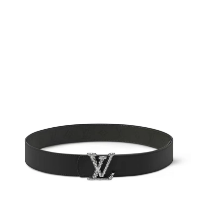 EM Sneakers Louis Vuitton LV Dimension Drift 40mm Reversible Belt Dark Palladium-toned Buckle Black 01
