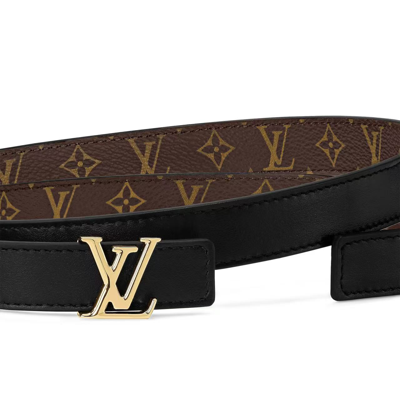 EM Sneakers Louis Vuitton LV Iconic 20mm Reversible Belt Monogram Canvas Recto Side Brown