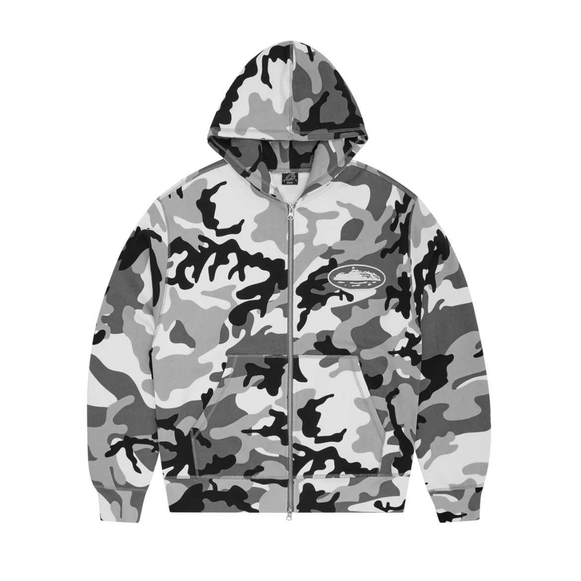 EM Sneakers Corteiz Island Puff Print Zip Hoodie Arctic Camo