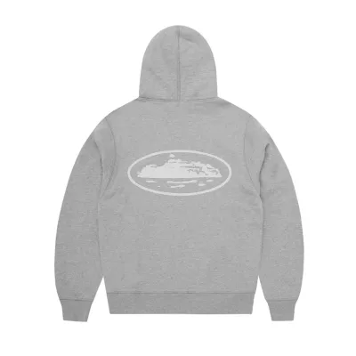 EM Sneakers Corteiz Island Puff Print Zip Hoodie Heather Grey 02