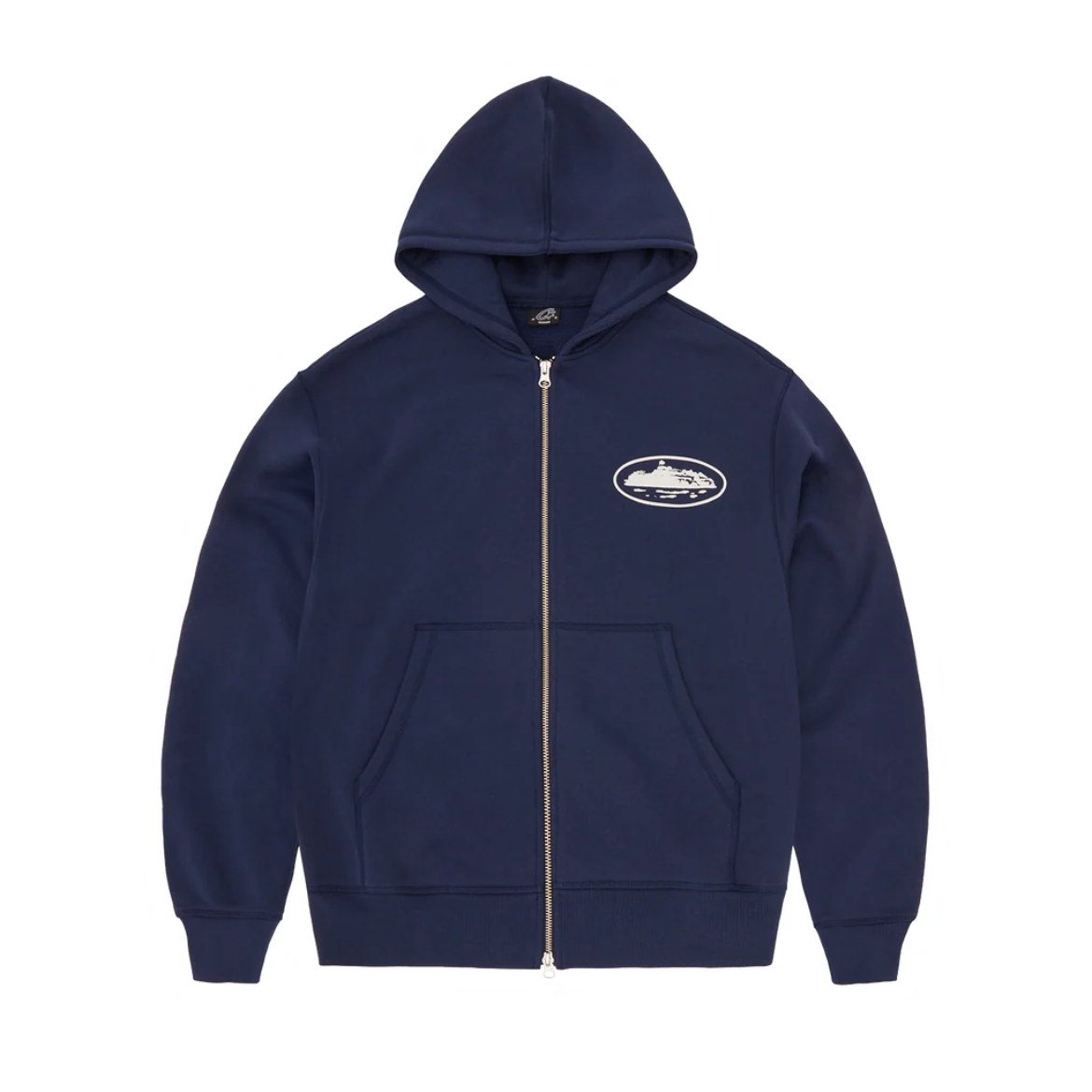 EM Sneakers Corteiz Island Puff Print Zip Hoodie Navy