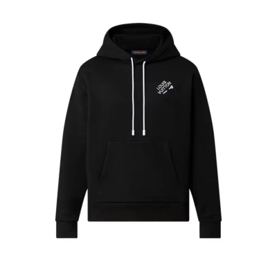 EM Sneakers Louis Vuitton Signature Hoodie With Embroidery Black 01