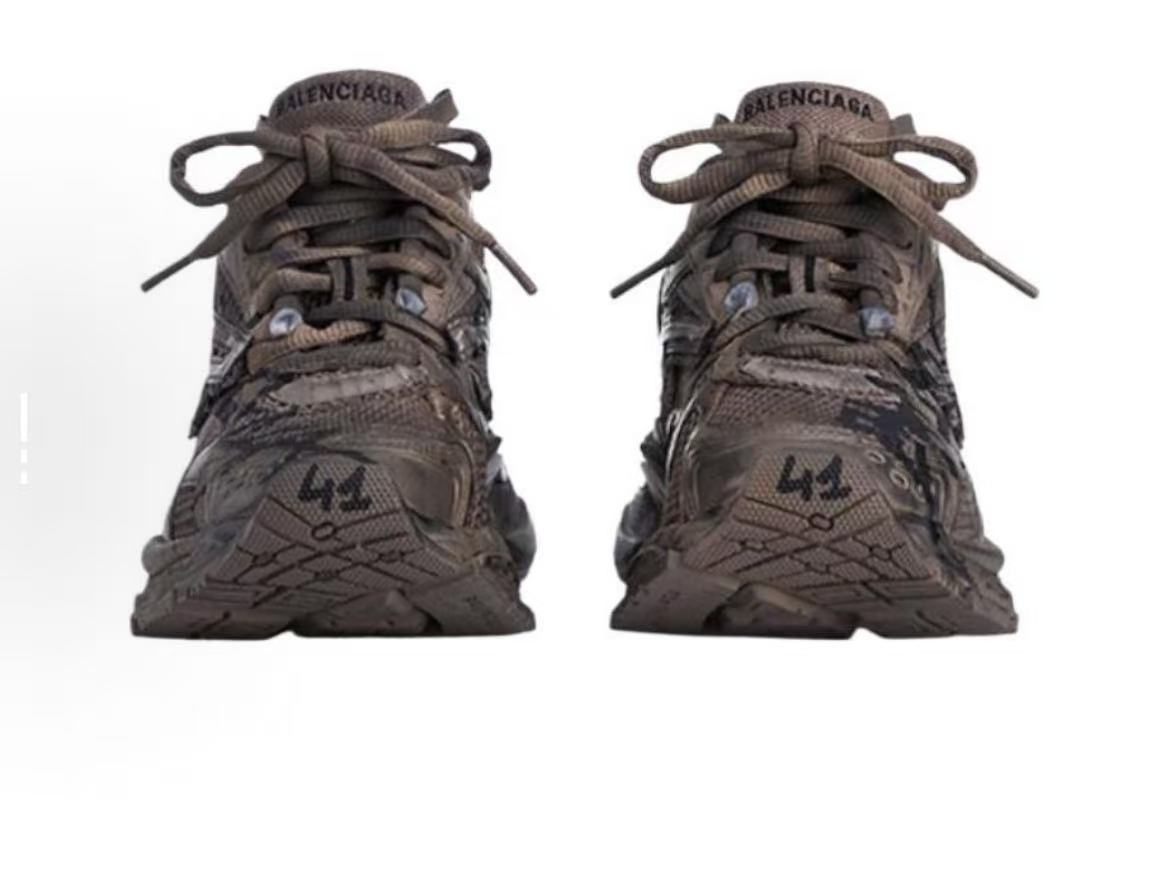 EM Sneakers Balenciaga Runner Sneaker Graffiti Low Top Casual Gray Brown