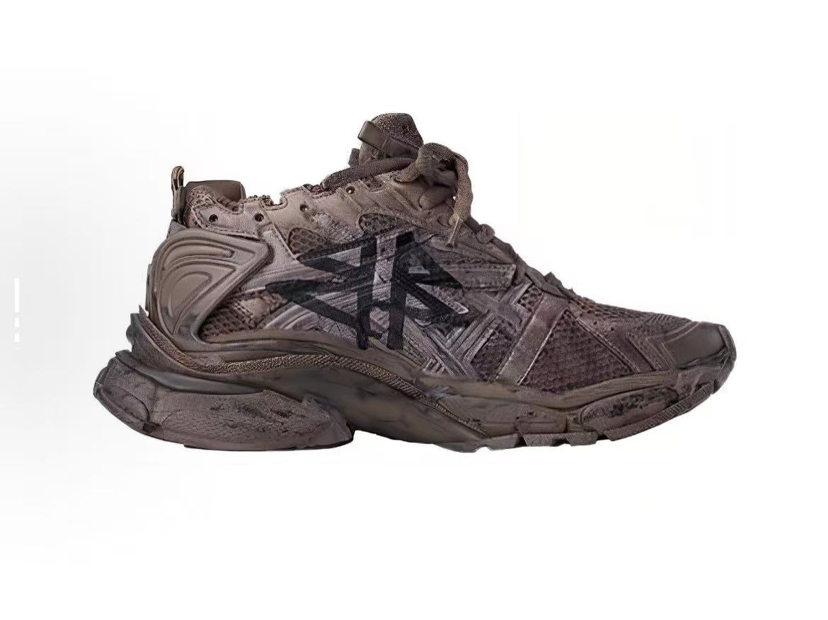 EM Sneakers Balenciaga Runner Sneaker Graffiti Low Top Casual Gray Brown