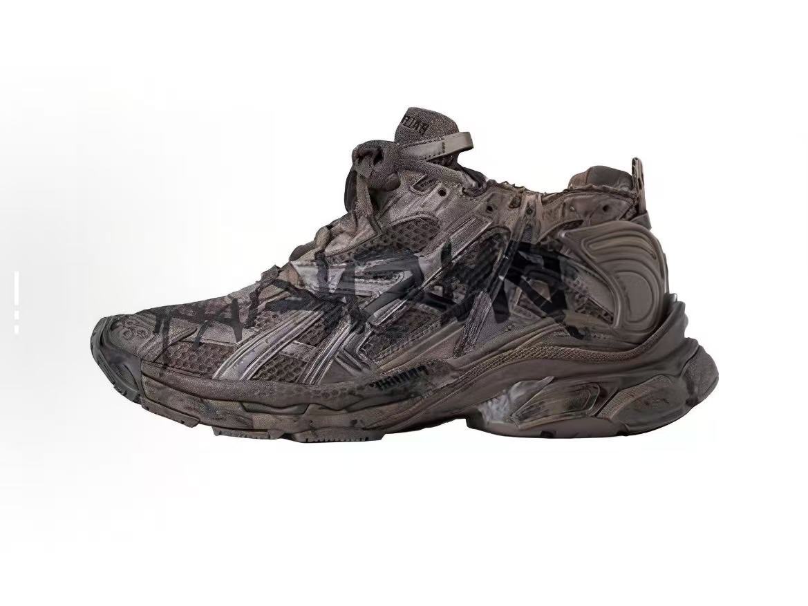 EM Sneakers Balenciaga Runner Sneaker Graffiti Low Top Casual Gray Brown