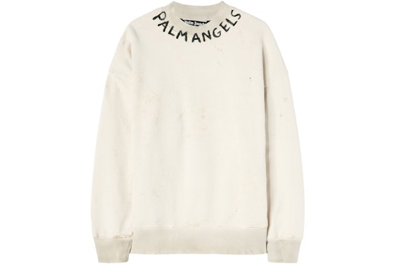 EM Sneakers Palm Angels Seasonal Logo Vintage Crew Neck Sweatshirt White/Black