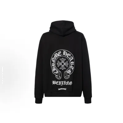 EM Sneakers Chrome Hearts CH Black White Miami Horseshoe Zip Up Hoodie 02