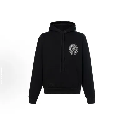 EM Sneakers Chrome Hearts Hong Kong Exclusive Scroll Label Hoodie Black 01