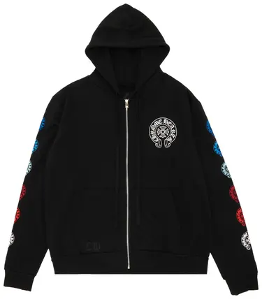 EM Sneakers Chrome Hearts Horseshoe Logo Zip Up Hoodie Black