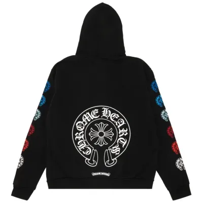 EM Sneakers Chrome Hearts Horseshoe Logo Zip Up Hoodie Black 02