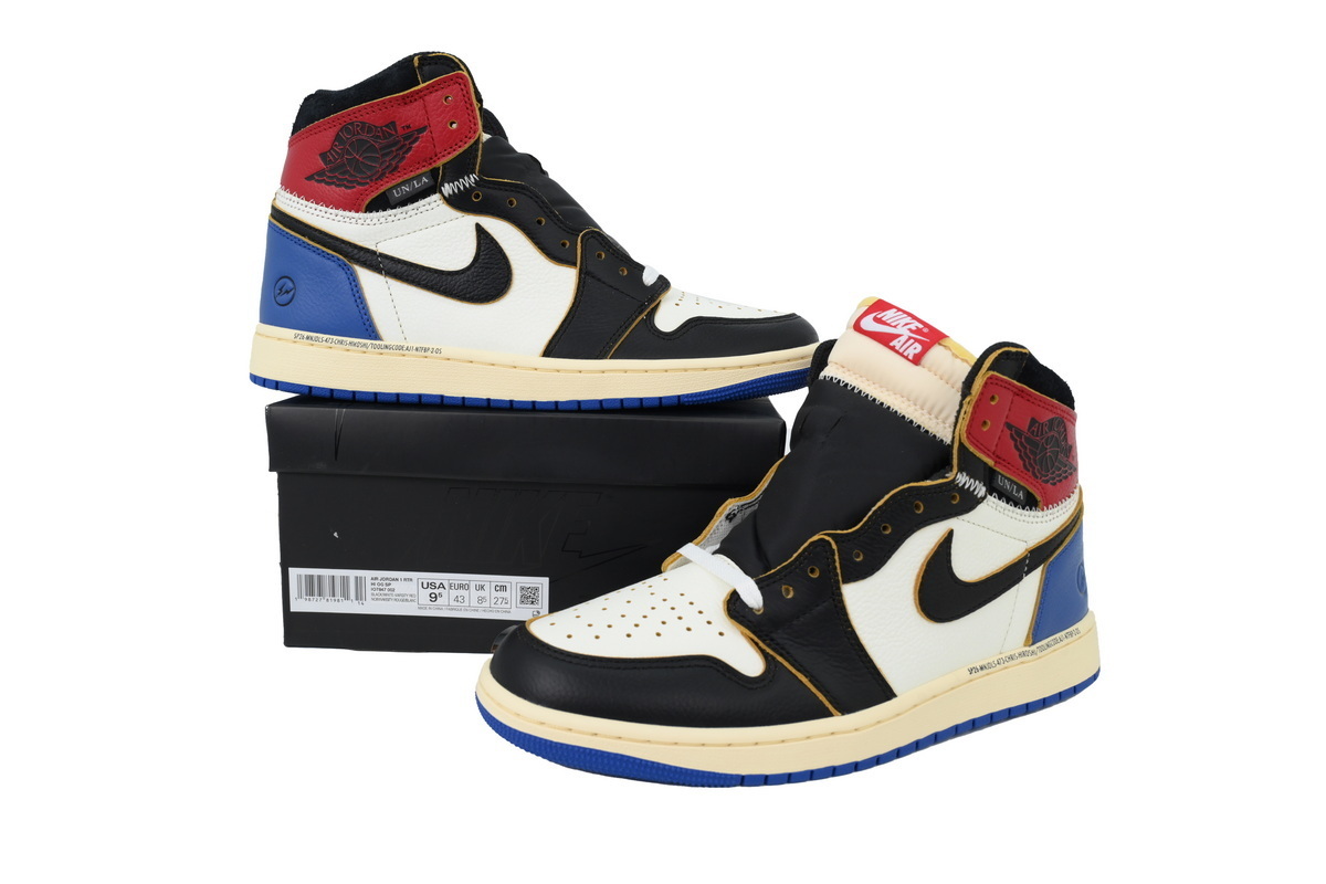 EM Sneakers Air Jordan 1 Retro × Union LA Black White Blue