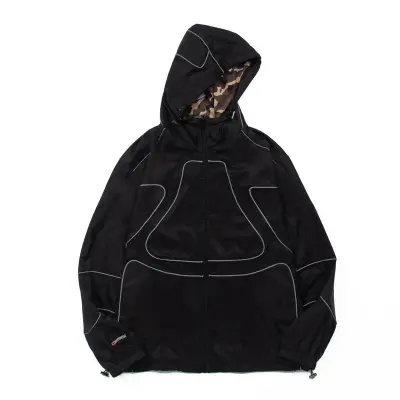 EM Sneakers Corteiz Reflective Windproof Men's Hooded Jacket Black 01