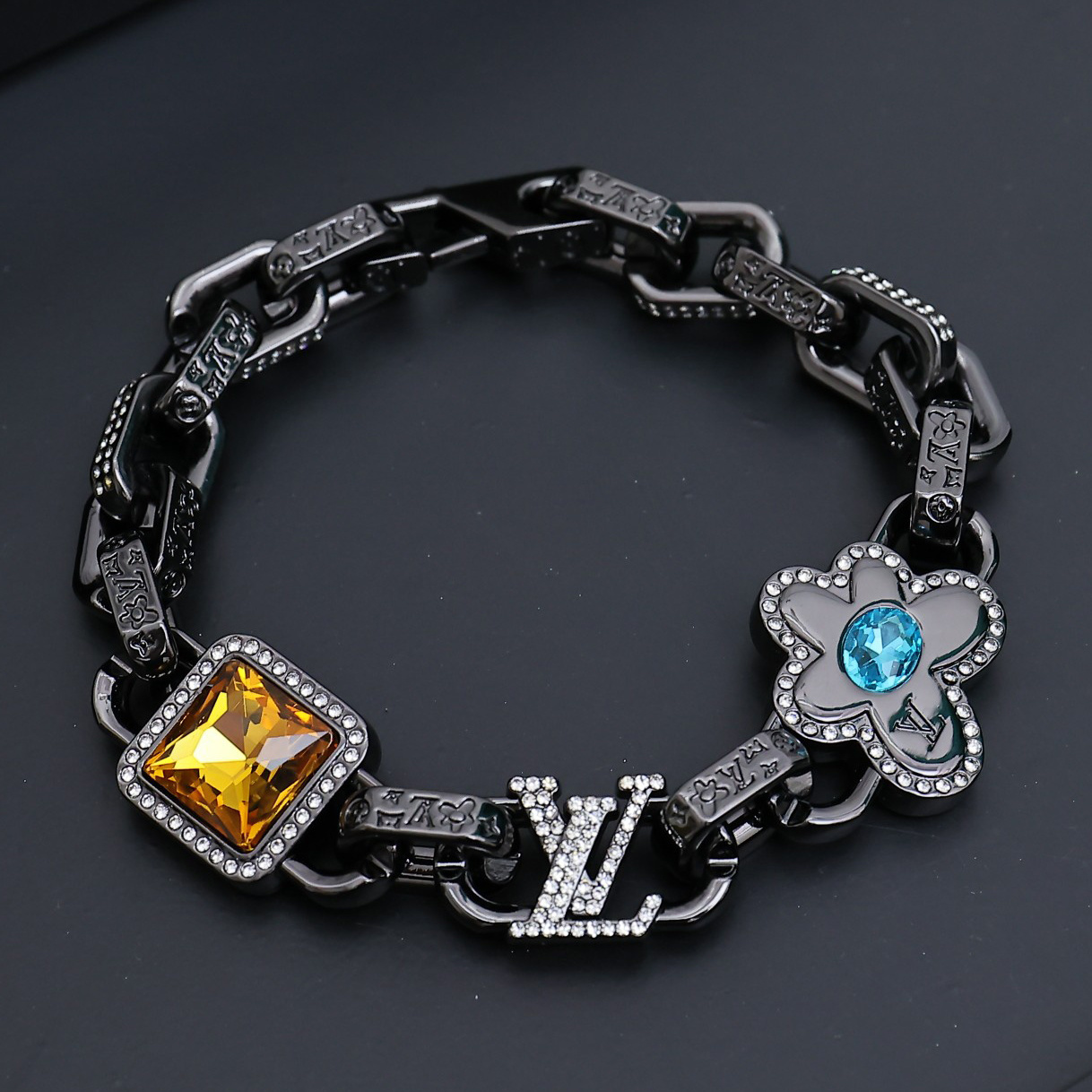EM Sneakers Louis Vuitton by Tyler, the Creator Paradise Stone Bracelet Black-color