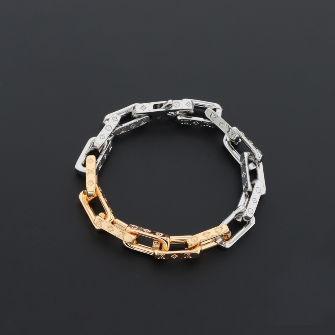 EM Sneakers Louis Vuitton Stainless Steel Metal Bracelets Men's Gold/Silver