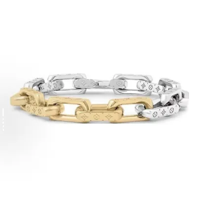 EM Sneakers Louis Vuitton Stainless Steel Metal Bracelets Men's Gold/Silver 01