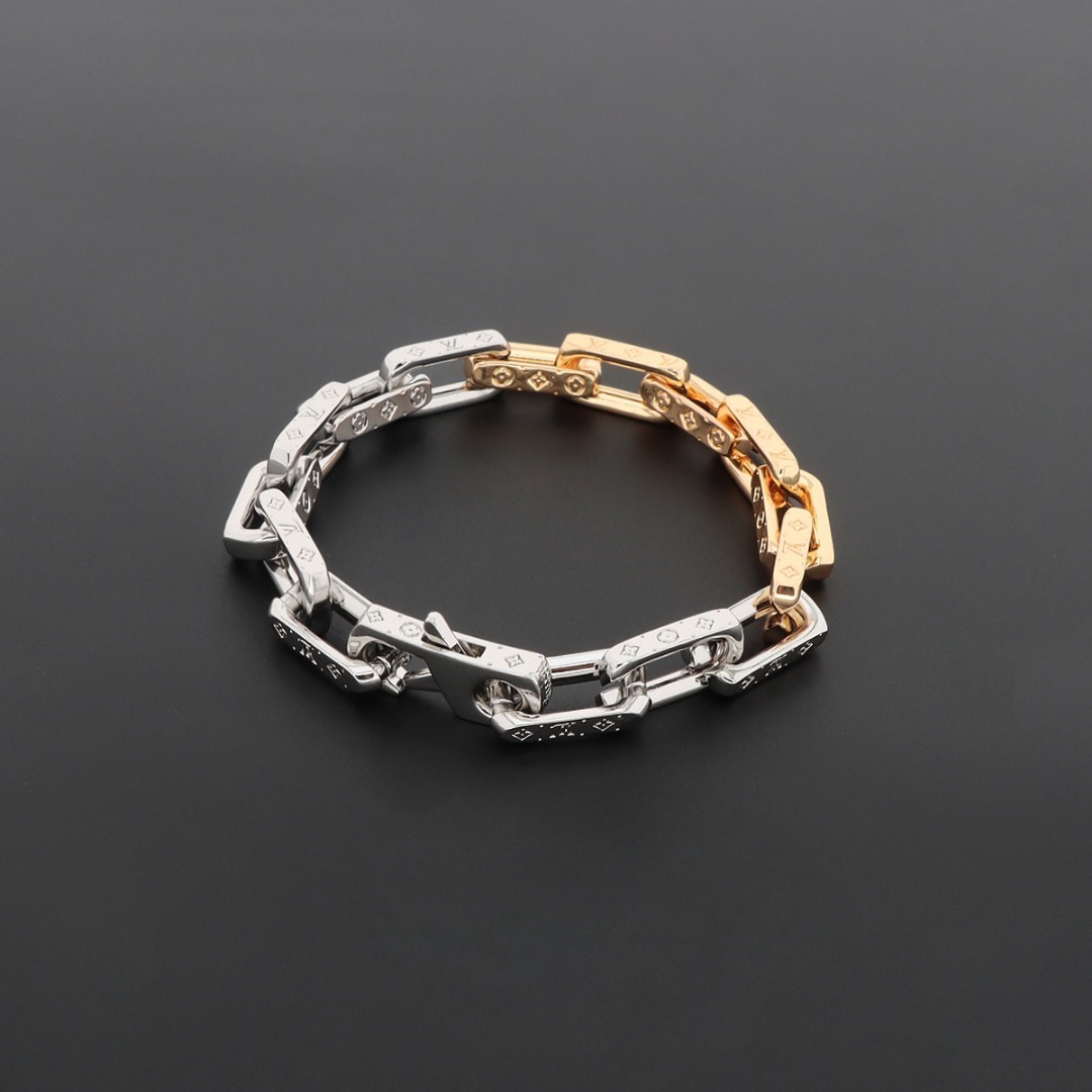 EM Sneakers Louis Vuitton Stainless Steel Metal Bracelets Men's Gold/Silver