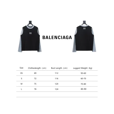 EM Sneakers Balenciaga x Under Armour Embroidered Color-Blocked Long-Sleeve T-Shirt Black/Grey 02