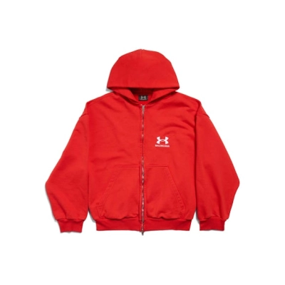 EM Sneakers Balenciaga x Under Armour Zip-Up Hoodie Regular Fit Red/White 01