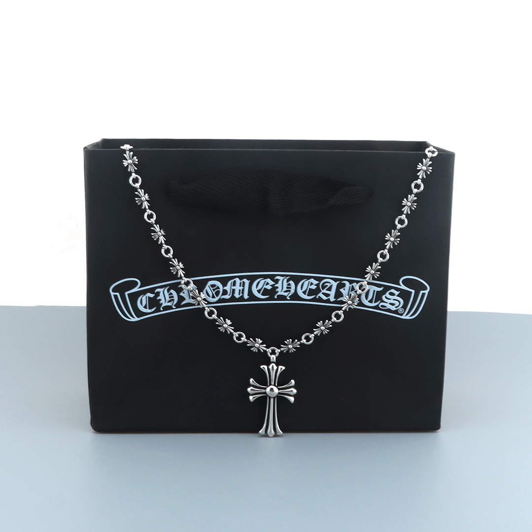 EM Sneakers Chrome Hearts 925 Sterling Silver Cross Necklace
