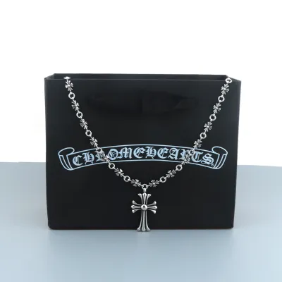 EM Sneakers Chrome Hearts 925 Sterling Silver Cross Necklace 02