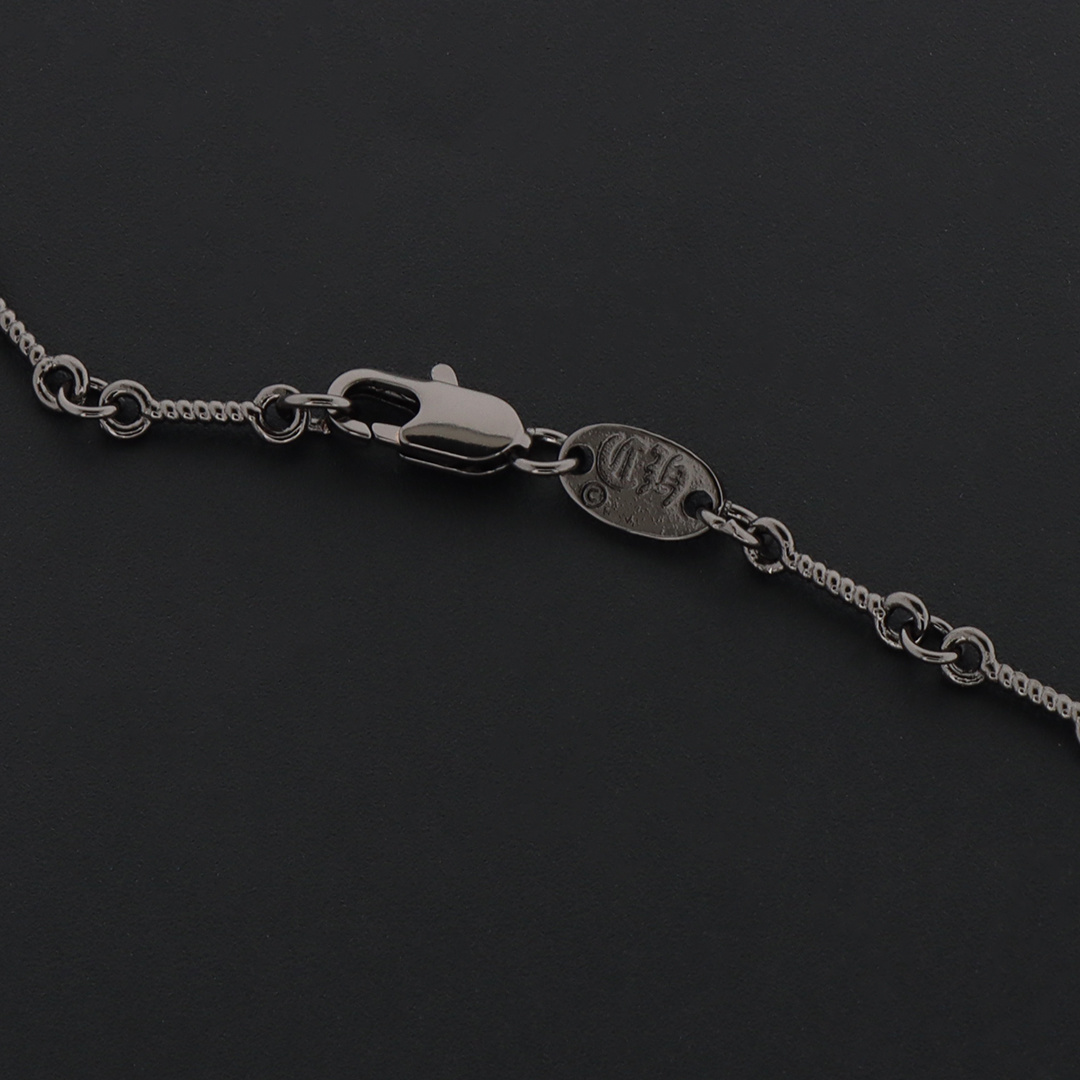 EM Sneakers Chrome Hearts Double Cross Bamboo Necklace White Diamond/Black