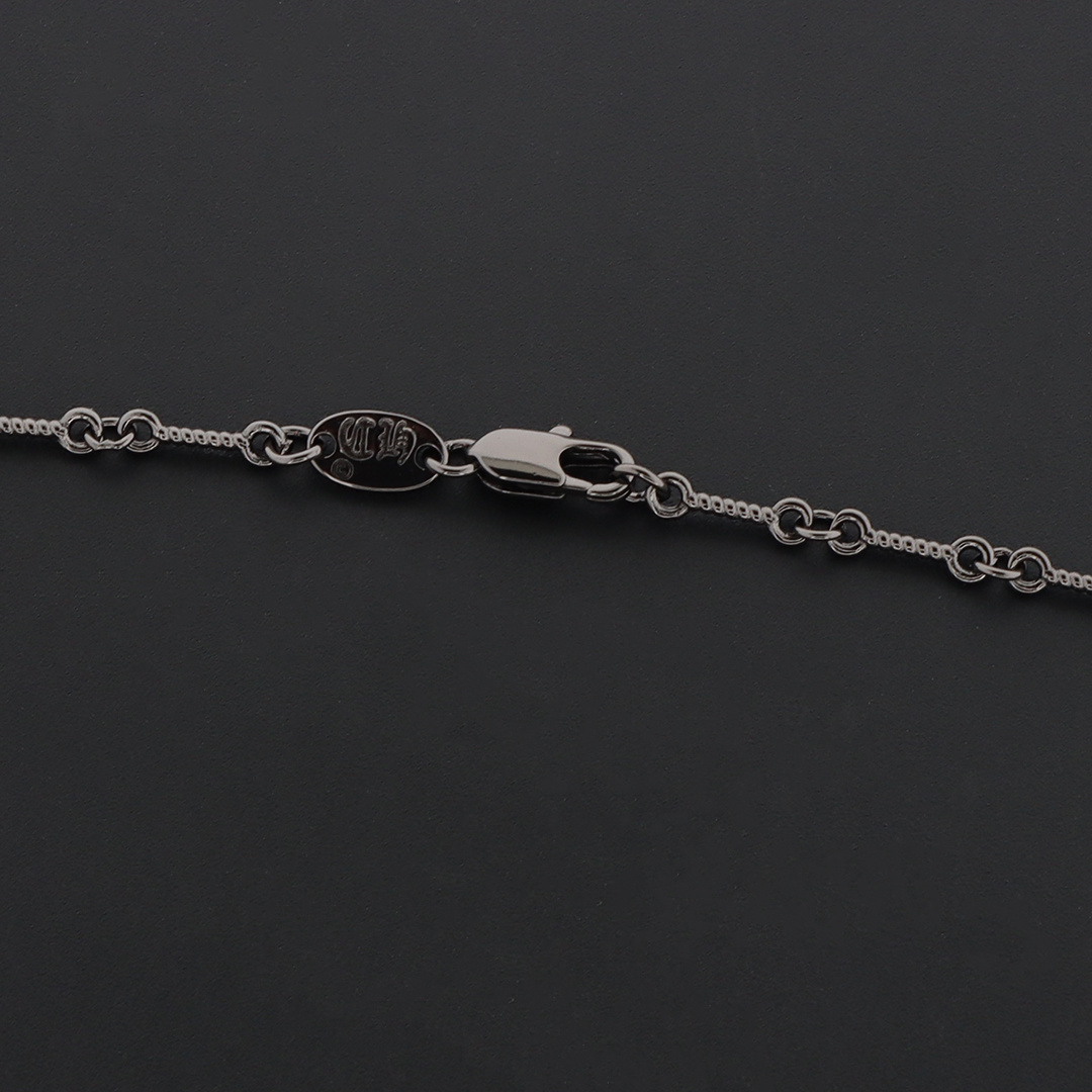 EM Sneakers Chrome Hearts Double Cross Bamboo Necklace Rose Red Diamond/Black